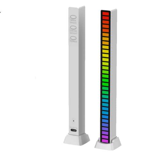 RGB Voice-Activated Rhythm 라이트, 사운드 픽업 라이트, 스트레스 완화 센서 라이트 Colorful 오피스 Rhythm 음악 LED 라이트 은은한 스트립 장식 라이트 자동차 방 PC 데스크