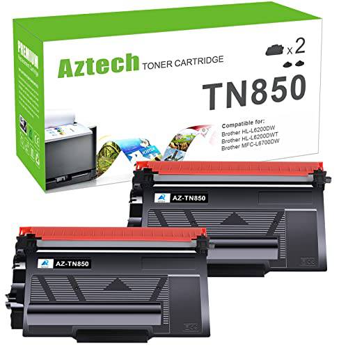 Aztech 호환가능한 토너,잉크토너 카트리지 교체용 Brother TN850 TN 850 TN-850 TN820 TN-820 HL-L6200DW MFC-L5850DW MFC-L5900DW MFC-L5700DW HL-L5200DW MFC-l5800DW 프린터 잉크 (블랙, 2-Pack)