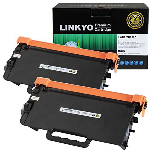 LINKYO 호환가능한 토너,잉크토너 카트리지 교체용 Brother TN850 TN-850 TN820 (2-Pack,  고수율, 고성능, 높은 출력량 블랙, 디자인 V2)