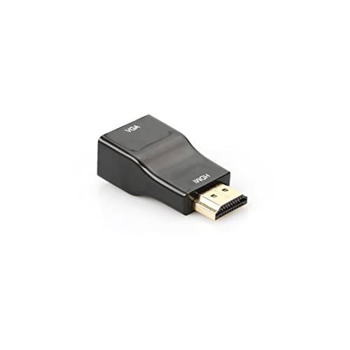 HDMI to VGA, HDMI to VGA 어댑터 컨버터, 변환기 1080P Male to Female 케이블 컴퓨터, 데스크탑, 노트북, PC, 모니터, 프로젝터, HDTV, 크롬북, 라즈베리 파이, Roku, 엑스박스 and More-Black