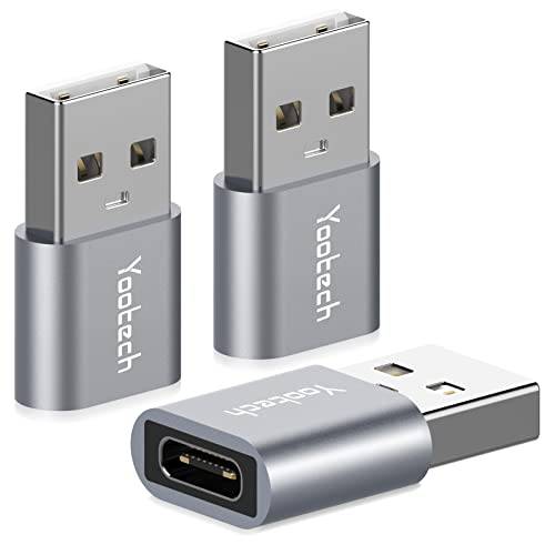 USB C Female to USB A Male 어댑터 3 팩, 호환가능한 애플 MagSafe/ 워치 충전기, 타입 C to USB 어댑터, USBC 파워 충전기 컨버터, 변환기 아이폰 13 12 미니 프로 맥스, 아이패드, 삼성 갤럭시 S22, 그레이