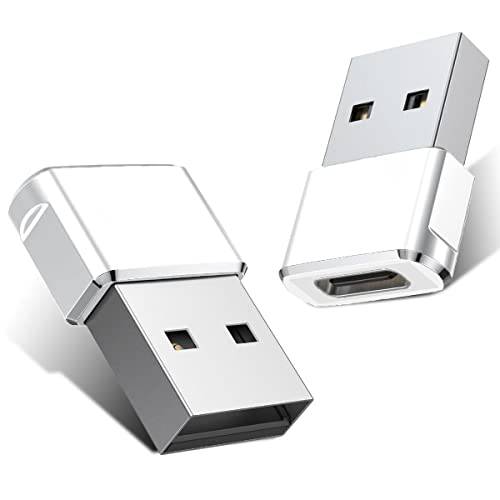 USB C Female to USB Male 어댑터 2 팩, 타입 A 충전기 케이블 파워 컨버터, 변환기 애플 애플워치 워치 시리즈 7 SE, 아이폰 11 12 13 프로 맥스, 아이패드 에어 4 4th 5 5th 미니 6 6th 세대, 삼성 갤럭시 탭 S8