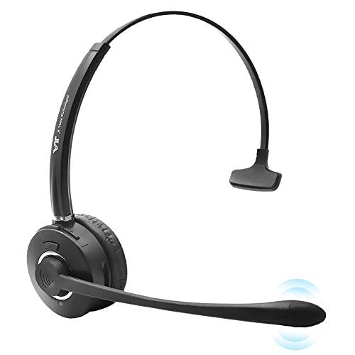 Bluetooth-Headset Environment-Noise-Cancelling 마이크, 마이크로폰 - 무선 핸드폰 컴퓨터 헤드폰 음소거, 볼륨, 통화 컨트롤 Trucker, 통화 센터, 오피스