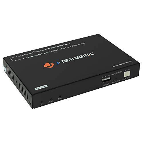 J-Tech 디지털 HDMI 1080P H.264 AV Over IP 매트릭스 5x5 비디오 벽면 디코더 지원 IR 오디오 RS-232 라우팅, 레코딩, PC 어플리케이션 Preview [JTECH-IP200D]