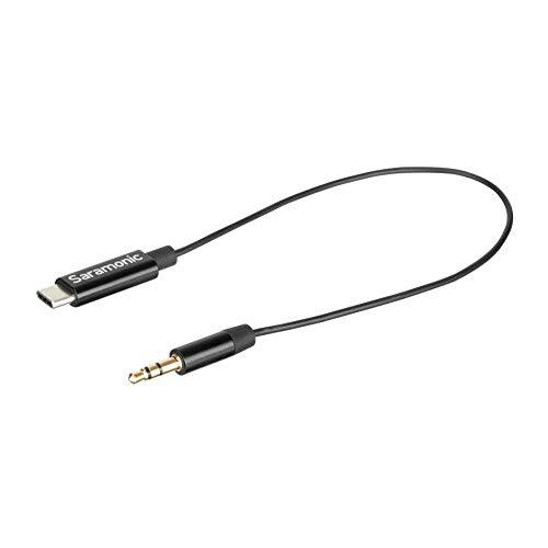 Saramonic 3.5mm Male TRS to USB-C 스테레오 or 모노 마이크,마이크로폰 and 오디오 어댑터 케이블 9 (22.86cm) (SR-C2001)