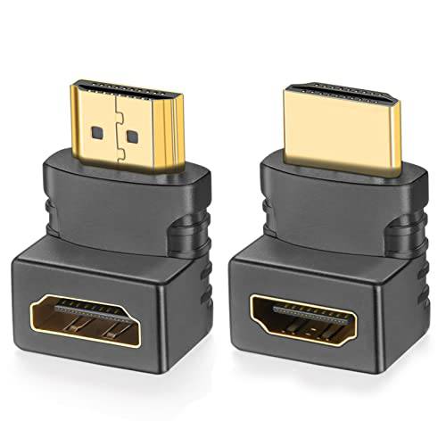 앵글드 HDMI Male to Female 어댑터 컨버터, 변환기 확장기 2 팩 90 도 UP and 270 도 다운 Each 지원 3D 4K UHD 닌텐도스위치 PS4 PS3 엑스박스 노트북 PC