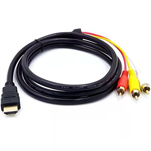 HDMI to 3RCA 어댑터 케이블 컨버터, 변환기 1080P 3RCA 오디오비디오, AV HDMI to RCA 어댑터 TV HDTV DVD-5ft/ 1.5m