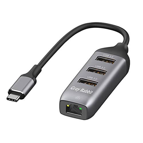 USB C to 이더넷 어댑터, USB C to RJ45 10/ 100/ 1000 기가비트 이더넷, USB C to USB 3.0 허브, 호환가능한 맥북 프로, 아이패드 프로, 맥북/ 에어, 아이패드 에어 2020, XPS 15/ 13, 서피스 북 2 …
