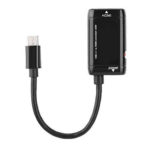 fosa 휴대용 USB3.1 to HDMI 컨버터, 변환기 어댑터 미니 경량 10Gbps USB-C to HDMI 어댑터 USB3.1 케이블 디지털 칩 MHL 안드로이드 폰
