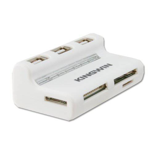 Kingwin All-in-One Hi-Speed USB 2.0 미니 콤보 플래시 메모리 카드 리더, 리더기, KWCR-632 (화이트)