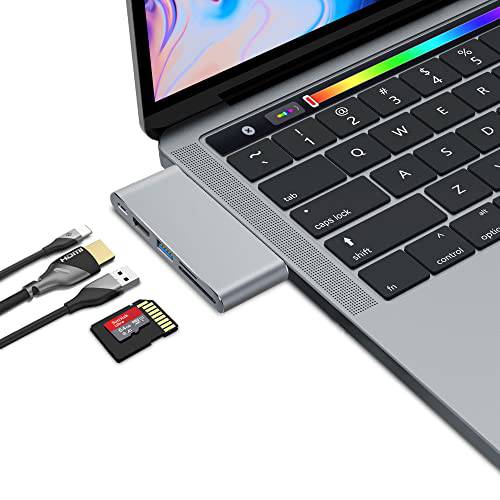 맥북 USB C 허브, 5 in 1 맥북 어댑터 도크 4K HDMI, PD 100W 썬더볼트 포트, 5Gbps USB 3.0, SD/ 마이크로 SD 카드 슬롯, USB C 멀티포트 어댑터 맥북 프로 에어 13 15 인치 M1 2022/ 2021-2018