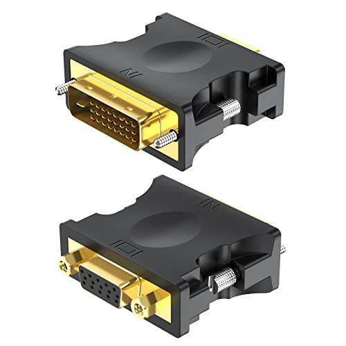 DVI to VGA 어댑터 1-Pack, UV-CABLE DVI-I 24+ 5 Male to VGA HD15 Female 어댑터 컨버터, 변환기 1080P 컴퓨터, PC Host, 노트북, 그래픽 카드 to HDTV, LG HP Dell 모니터, 디스플레이 스크린 and 프로젝터