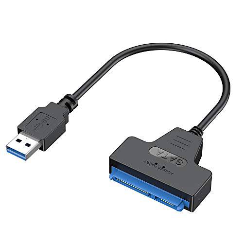CableCreation USB 3.0 to SATA 어댑터, SATA to USB 3.0 케이블, 호환가능한 2.5 SATA III HDD 하드 디스크 드라이버, 0.5FT, 블랙