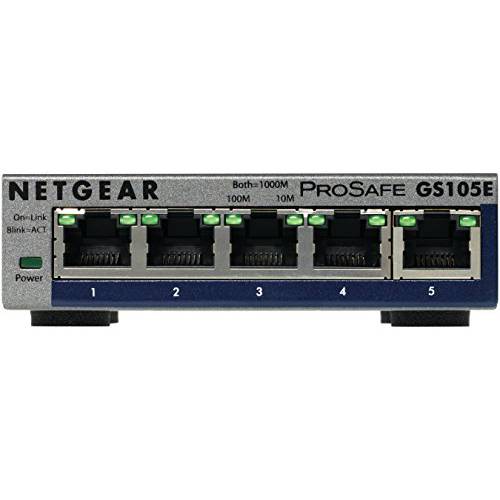 Netgear GS105E-200PES Unmanaged 네트워크 스위치 L2/ L3 기가비트 이더넷 (10/ 100/ 1000) 그레이