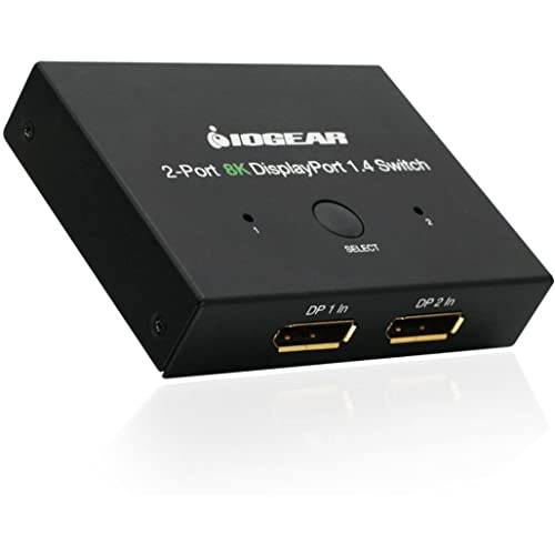 IOGEAR 2-Port 8K DisplayPort,DP 1.4 스위치 (GDP14SW2)