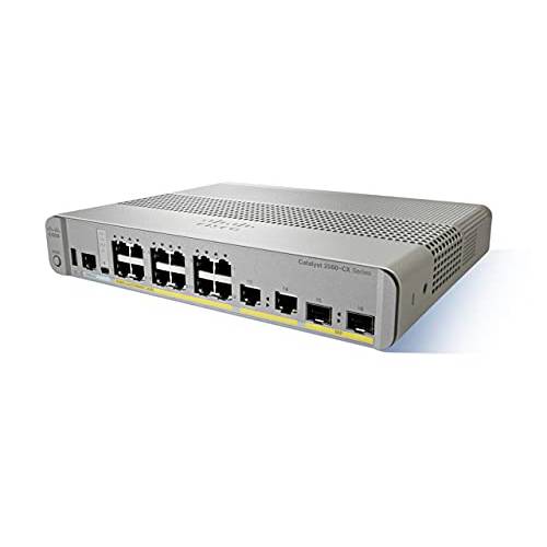 Cisco Catalyst 3560CX-8PC-S 네트워크 스위치, 8 기가비트 이더넷 (GbE) 포트, 8 PoE+ 출력, 240W PoE 예산, 2 1G SFP and 2 1G 구리 Uplinks, 강화 리미티드 (WS-C3560CX-8PC-S)