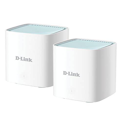 D-Link Eagle 프로 AI 매쉬 와이파이 6 라우터 시스템 (2-Pack) - Multi-Pack 스마트 무선 인터넷 네트워크, 호환가능한 알렉사 and 구글, AX1500 (M15/ 2)