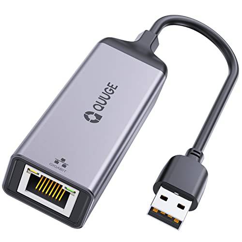 USB A to 랜포트, QUUGE USB 3.0 네트워크 어댑터 10/ 100/ 1000 기가비트 네트워크 포트 맥북 서피스 프로 노트북 PC 호환가능한 윈도우 맥OS 크롬 OS