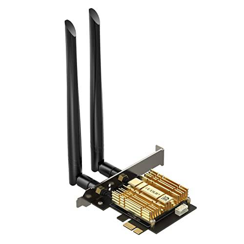 와이파이 6E AX210 PCIE 와이파이 카드 Bluetooth5.2  히트싱크 업그레이드 to 6GHz/ 5GHz/ 2.4GHz Tri-Band, Up to 5400Mbps, 160MHz, Ultra-Low 레이턴시, OFDMA, MU-MIMO, 지원 윈도우 11/ 10 64Bit