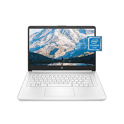 HP 14 노트북, Intel Celeron N4020, 4 GB 램, 64 GB 스토리지, 14-inch Micro-edge HD 디스플레이, 윈도우 10 홈, Thin&  휴대용, 4K 그래픽, 원 Year of 마이크로소프트 365 (14-dq0040nr, 2021, 눈송이 화이트)