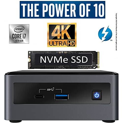 Intel NUC NUC10i7FNH1 미니 PC/ HTPC, Six-Core i7- Up to 4.7GHz, DDR4 램 와이파이, 블루투스 5.0 썬더볼트 3, 4K 지원, 트리플 모니터 유능한* (32GB 램+ 1TB 명함 브랜드 NVMe M.2 SSD)