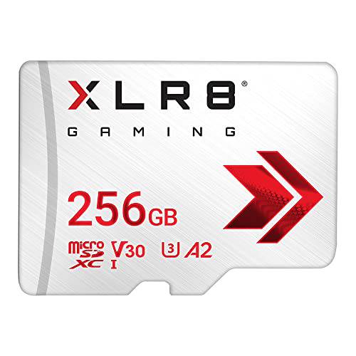PNY XLR8 256GB 게이밍 Class 10 U3 V30 microSDXC 플래시 메모리 카드 - 100MB/ S, Class 10, U3, V30, A2, 4K UHD, 풀 HD, UHS-I, 마이크로 SD