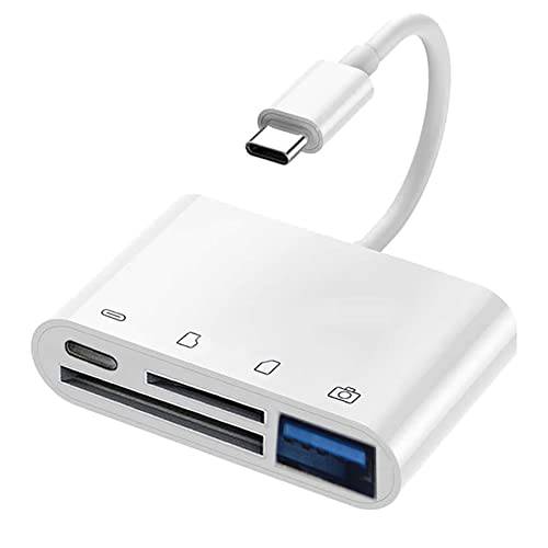 USB-C SD 카드 리더, 리더기, 4 in 1 USB OTG 어댑터 호환가능한 SD/ TF 카드 충전 포트 메모리 카드 리더, 리더기 카메라, 폰 USB-C 포트, 노트북 and More USB C 디바이스