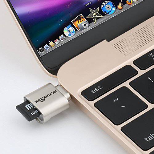 Rocketek USB C 휴대용 카드 리더, 리더기 마이크로 SD 카드, 마이크로 SD to 타입 C USB 어댑터 TF 카드/ 마이크로 SD/ 마이크로 SDXC/ 마이크로 SDHC 카드, 호환가능한 맥북 에어, 갤럭시 S10& Other 타입 C 디바이스