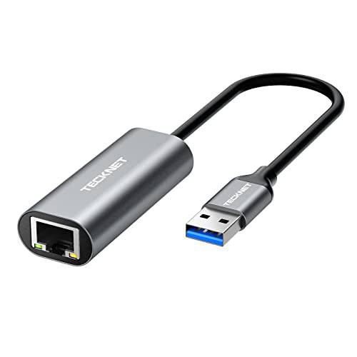 TECKNET 네트워크 어댑터 USB 3.0 to 이더넷 RJ45 랜 기가비트 어댑터 10/ 100/ 1000 Mbps USB 랜포트 호환가능한 Mac OS, 리눅스, 크롬 OS, 윈도우 10/ 8.1/ 8/ 7/ XP/ Vista