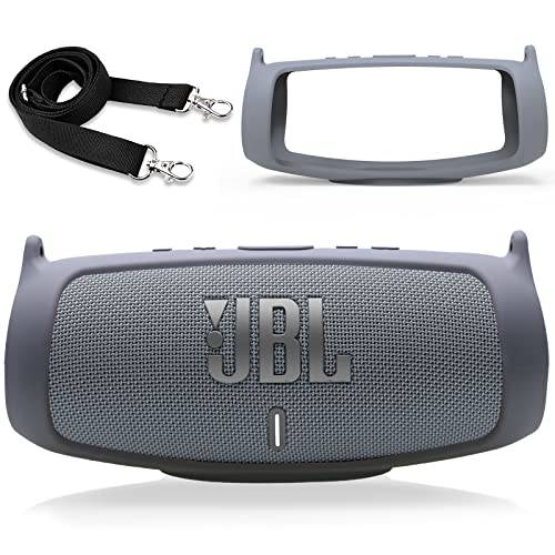 LTGEM 실리콘 보호 케이스 JBL 충전 5 휴대용 블루투스 스피커 - 그레이 (케이스 Only)
