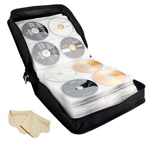 BlueCubi 288 용량 휴대용 CD DVD 지갑 바인더 북 커버 디스크 보관용가방 캐링 케이스