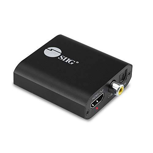SIIG HDMI 오디오 분리기 4K 컨버터, 변환기 분배기, 4K HDMI 1.4, 4K60 or 4K30, HDCP 1.4, 오디오 익스트랙,추출물 to 광학 토스링크/ 동축, Coaxial,COAX/ 3.5mm 동시에, 지원 디지털 5.1/ PCM 2ch 오디오 (CE-H26Q11-S1)