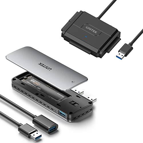 [번들,묶음] Unitek SATA/ IDE to USB 3.0 어댑터 and M.2 NVME SSD 인클로저 어댑터 USB 포트 PS5