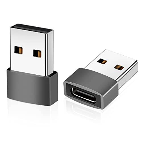 {5 팩} USB C (F) to USB A (M) 어댑터/ 컨버터, 변환기  고속충전 and 데이터 전송 up to 480 Mbps. 알루미늄 합금 공사현장,  경량, 다양한 컬러 - 블랙, 그레이, 실버, 로즈 골드. 레드.