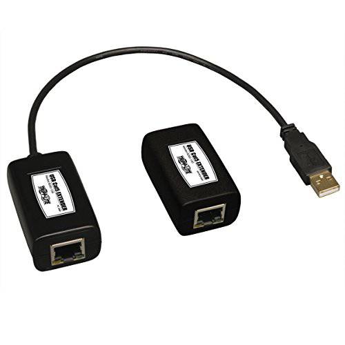 Tripp 라이트 1-Port USB over Cat5/ Cat6 확장기, 송신기 and 리시버, up to 150-ft.(B202-150), 블랙
