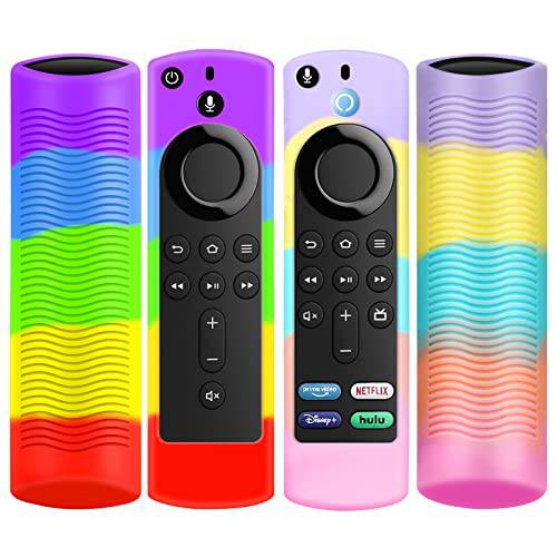 Imaictuu (2PCS) 리모컨 커버 TV 스틱 (3rd 세대) [2021 릴리즈], 풀 바디 보호 커버, 경량 실리콘 리모컨 케이스, 소프트& 충격방지& Anti-Slip(Colorful 시리즈)