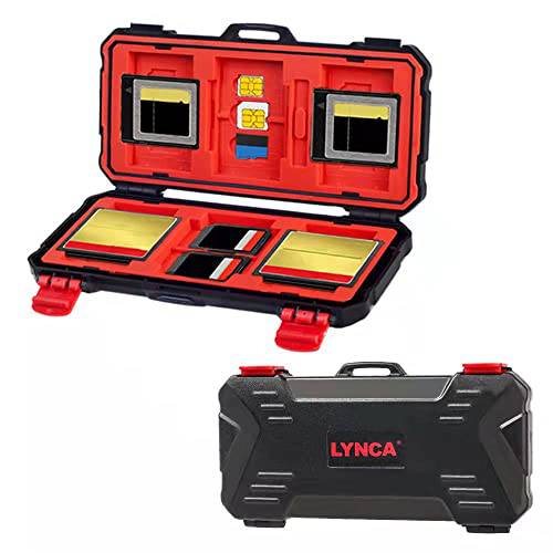 LYNCA 36 슬롯 메모리 카드 케이스 홀더 방수 충격 방지 카드 박스 12 SD+ 3 CF+ 3 XQD+ 6 TF (마이크로 SD)+ 6 SIM+ 6 소형 SIM 카드 케이스 오거나이저,수납함,정리함