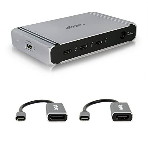 CalDigit 썬더볼트 4 Element 범용 Multi-Port 허브 USB-C to DP& HDMI 어댑터- 4X 썬더볼트 4/ USB4 포트, 4X USB 3.2 Gen2 10Gb/ s 포트, 싱글 디스플레이 up to 8K or 듀얼 4K 60Hz 디스플레이, 6