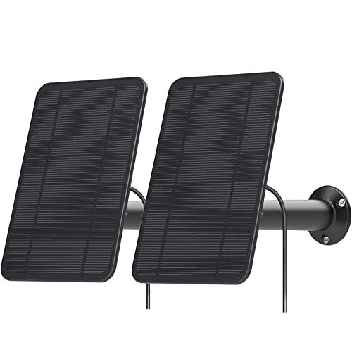 4W 6V 태양광 패널 호환가능한 Arlo 프로 3/ 프로 4/ Arlo 울트라/ 울트라 2& Arlo 고 2 Only, 포함 안전한 벽면 마운트, IP65 내후성, 13.1ft 파워 Cable-Black
