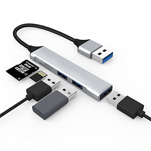 USB 허브, 5 in 1 USB 3.0 어댑터 3 x USB 3.0 포트 and SD/ TF 카드 리더, 리더기, 호환가능한 PC, 맥북 에어, Mac 프로/ 미니, 아이맥, 서피스 프로, XPS, PS4, PS5, 엑스박스 원,  플래시드라이브, 휴대용 HDD etc