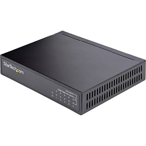 StarTech.com Unmanaged 2.5G 스위치 - 5 포트 기가비트 스위치 - 2.5GBASE-T Unmanaged 스위치 - 네트워크 스위치 - 데스크 or 벽면 마운트 - Backwards 호환가능한 10/ 100/ 1000Mbps 디바이스 - 9K 점보 (DS52000)