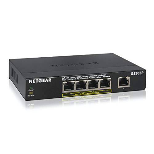 NETGEAR 5-Port 기가비트 이더넷 Unmanaged PoE 스위치 (Old 모델) -  4 x PoE @ 55W