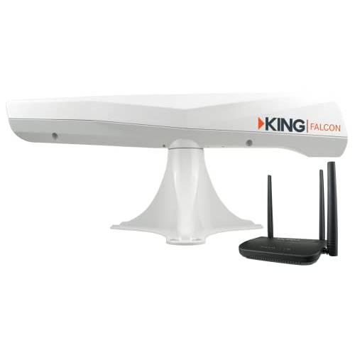 킹 KF1000 팔콘 자동 방향지향성 와이파이 안테나 WiFiMax 라우터 and 레인지 확장기 - 화이트