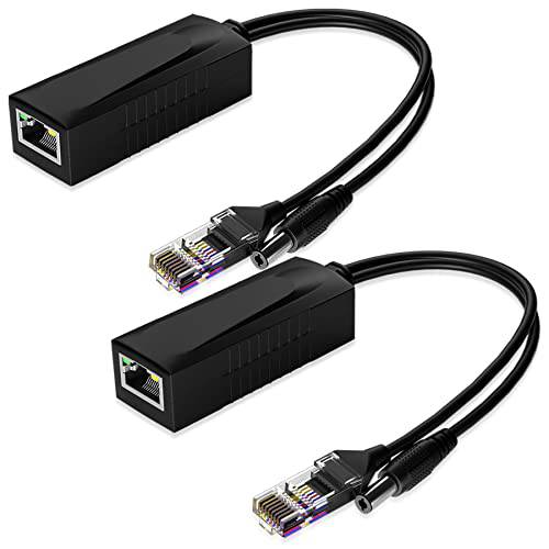 Scodeno 2-Pack 액티브 48V to 12V PoE 분배기, IEEE 802.3af Compliant 10/ 100Mbps PoE 분배기 어댑터 IP카메라, 무선 액세스 포인트 and VoIP 폰