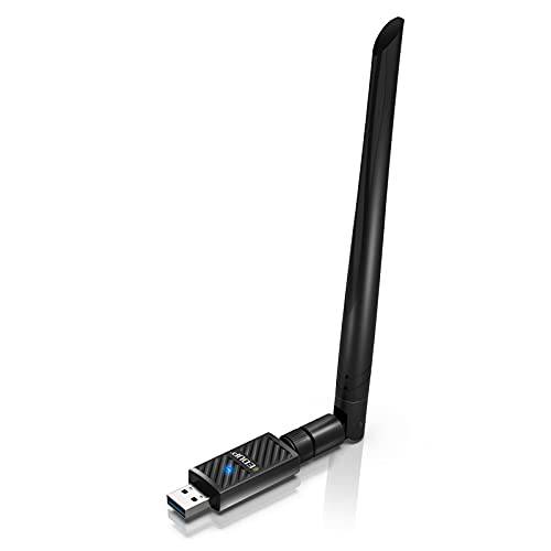 와이파이 어댑터 USB 3.0 AC 1300Mbps 듀얼밴드 2.4G/ 5Ghz 무선랜카드 802.11 AC 6dBi 안테나 Wi-Fi 동글 노트북 데스크탑 PC 맥북 호환가능한 윈도우 10/ 7/ 8/ 8.1/ XP Mac OS X 10.6-10.15