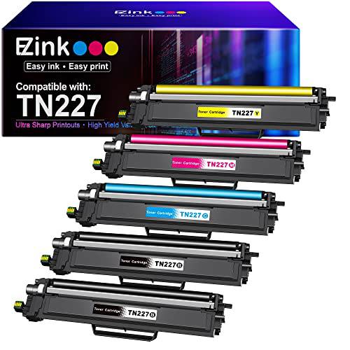 E-Z 잉크 (TM) 호환가능한 토너,잉크토너 카트리지 교체용 Brother TN227 TN-227 TN227BK 고수율, 고성능, 높은 출력량 TN223 TN-223 호환가능한 MFC-L3710CW MFC-L3750CDW MFC-L3770CDW HL-L3210CW HL-L3230CDW(5 팩)