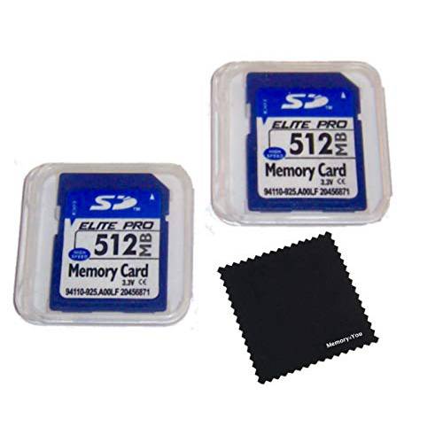 2 팩 512mb 메모리 카드 호환가능한 512 MB SD 카드, 2 팩 메모리 카드 and 케이스 w/ 빌트 to Last 극세사 천, 호환가능한 모든 SD 디바이스