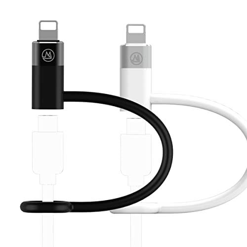 Maogoam USB C to iOS 어댑터, [ 타입 C Female to iOS Male][PD 20W][Compatible 아이폰 12/ 13, 아이패드, AirPods][Fits Original 맥북 USB C 충전기 어댑터], 지원 애플 CarPlay, 화이트 and 블랙