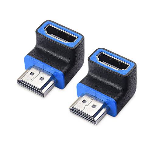 케이블 Matters 2-Pack 90 도 앵글 Male to Female 8K HDMI 어댑터 (8K 직각 HDMI 어댑터, 8K 직각 HDMI 케이블 어댑터) 8K@60Hz and 4K@120Hz 지원 in 블랙