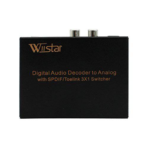 Wiistar 토스링크 스위치 3x1 디지털 광학 오디오 스위치 3x1 아날로그 RCA and 3.5mm 지원 5.1CH 5.1CH/ LPCM2.0/ DTS